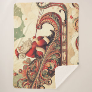 Vintag/whimsistisch/santa/Christmas Sherpadecke