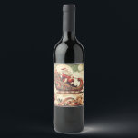 Vintag/whimsistisch/santa/Christmas Weinetikett<br><div class="desc">einzigartig</div>