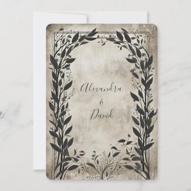 Vintag Whispering Willow Einladung (Vorderseite)