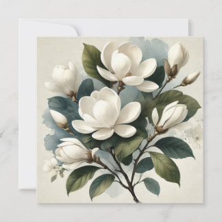 Vintag White Magnolia Botanical