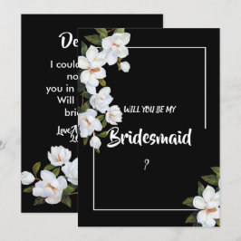 Vintag White Rose Bridesmaid Einladung