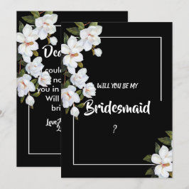 Vintag White Rose Bridesmaid Einladung