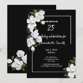 Vintag White Rose Geburtstag Einladung