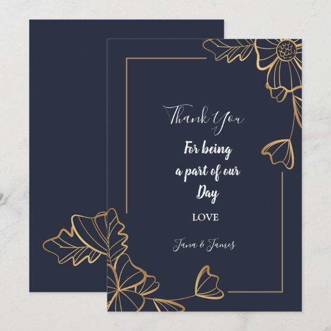 Vintag White Rose vielen Dank Einladung (Vorne/Hinten)