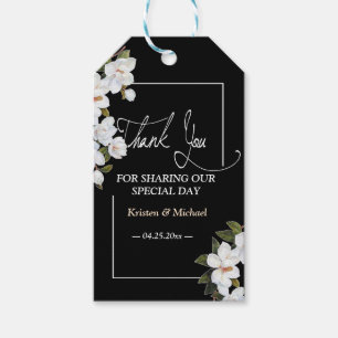 Vintag White Rose vielen Dank Geschenkanhänger