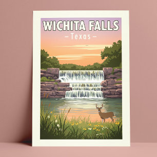 Vintag Wichita Falls Texas Postkarte