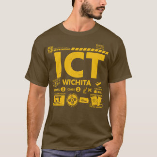 Vintag Wichita ICT Airport Code Reisetag Retro T-Shirt