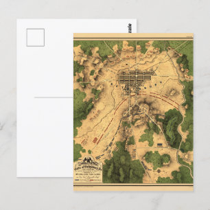 Vintag wiederhergestellte Karte der Schlacht von G