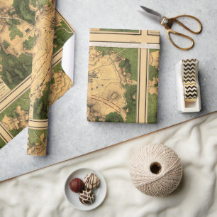 Vintag wiederhergestellte Karte der Schlacht von G Geschenkpapier