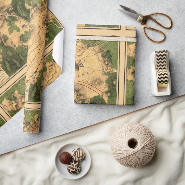 Vintag wiederhergestellte Karte der Schlacht von G Geschenkpapier (Kunsthandwerk)