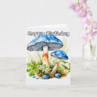 Vintag Wild Mushroom Illustration Geburtstag