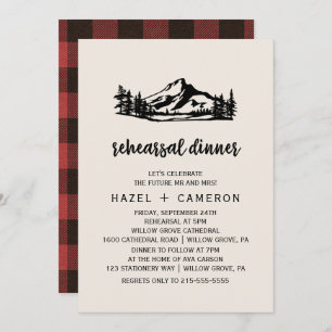 Vintag Wilderness Buffalo Karierte Probe Abendesse Einladung