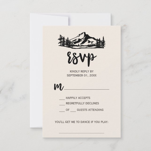 Vintag Wilderness Kariert Song Request RSVP Card Karte (Vorderseite)
