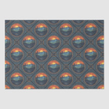 Vintag Wilderness Sunset Mandala Geometric Tile
