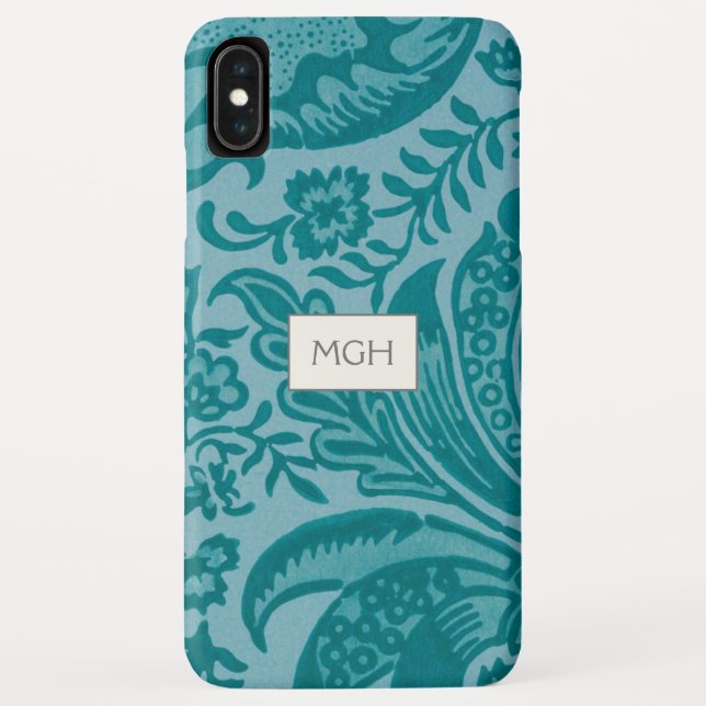 Vintag William Morris Aquamarin Green Botanical Case-Mate iPhone Hülle (Rückseite)