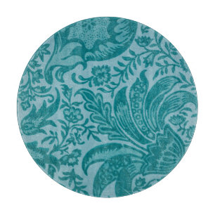 Vintag William Morris Aquamarin Green Botanical Schneidebrett
