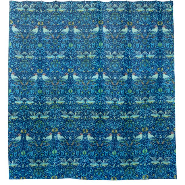 Vintag William Morris Bird Duschvorhang (Vorderseite)
