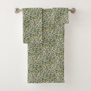 Vintag William Morris Bird und Pomegranate Badhandtuch Set