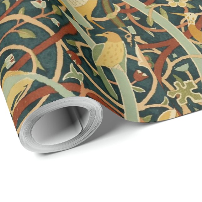 Vintag William Morris Bullerswood Carpet Geschenkpapier (Rolleneckpunkt)