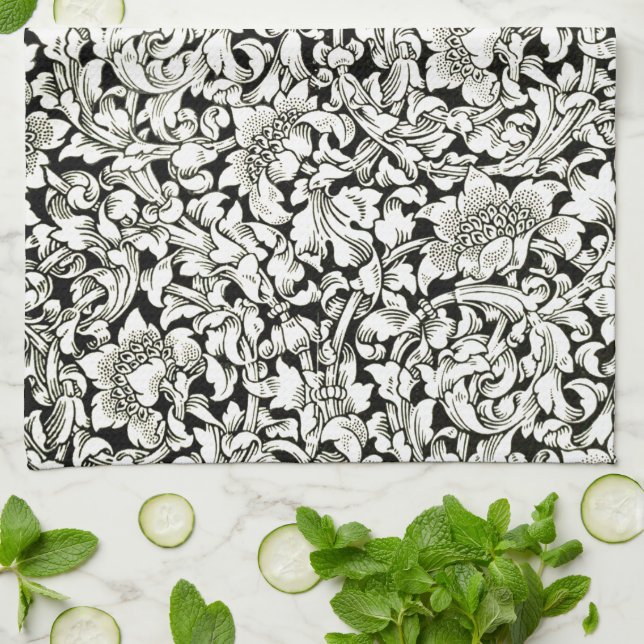 Vintag William Morris Decorative Textile Pattern Geschirrtuch (Gefaltet)