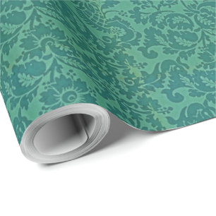 Vintag William Morris floral Pattern Green Geschenkpapier