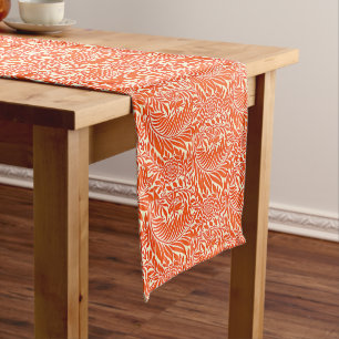Vintag William Morris Floral Pattern White Orange Mittelgroßer Tischläufer