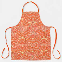 Vintag William Morris Floral Pattern White Orange Schürze