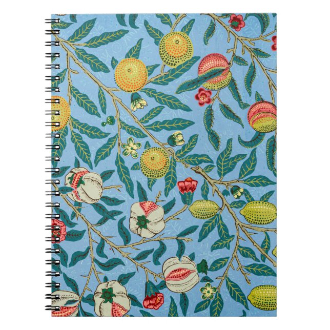 Vintag William Morris 'Four Fruits'-Muster Notizblock (Vorderseite)
