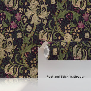 Vintag William Morris Golden Lilies Floral Patter Tapete