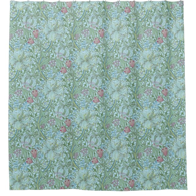 Vintag William Morris Golden Lily Duschvorhang (Vorderseite)