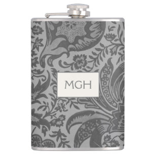 Vintag William Morris Gray Botanischer Flask Flachmann