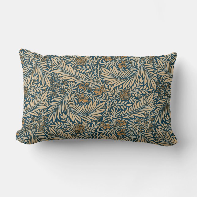 Vintag William Morris Larkspur Pattern Lendenkissen (Vorderseite)