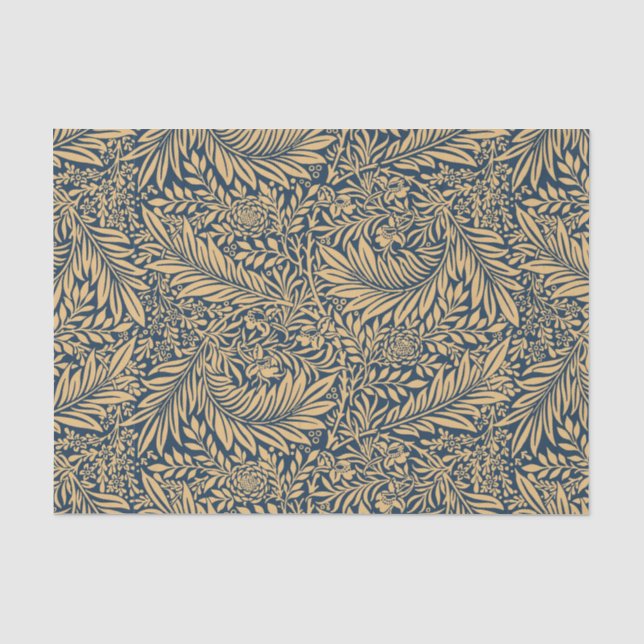 Vintag William Morris Larkspur Pattern Seidenpapier (Vorderseite)