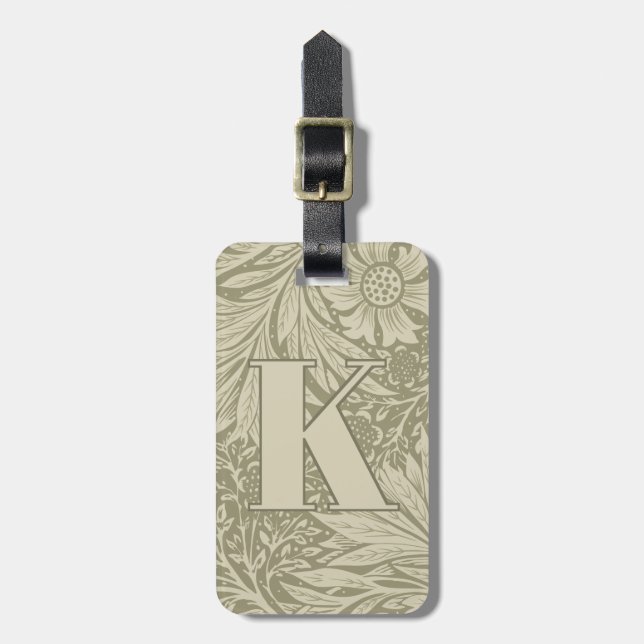 Vintag William Morris Marigold Pattern Gepäckanhänger (Vorderseite vertikal)