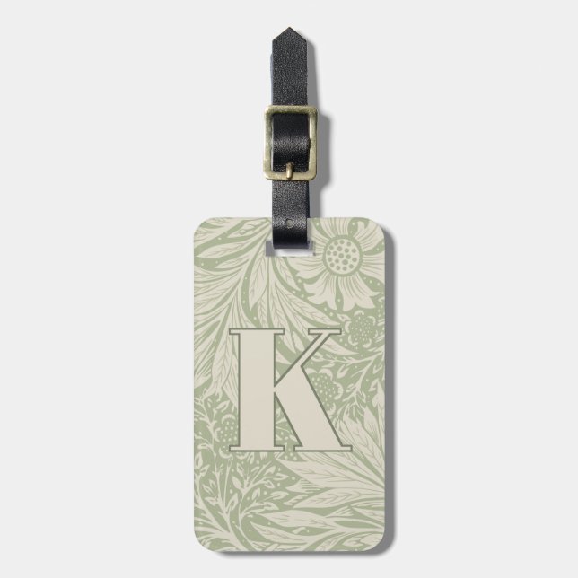 Vintag William Morris Marigold Pattern Gepäckanhänger (Vorderseite vertikal)