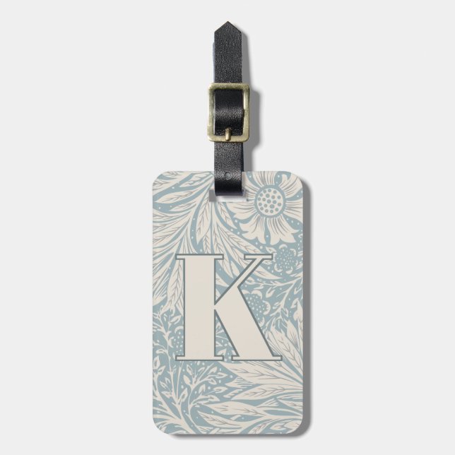 Vintag William Morris Marigold Pattern Gepäckanhänger (Vorderseite vertikal)