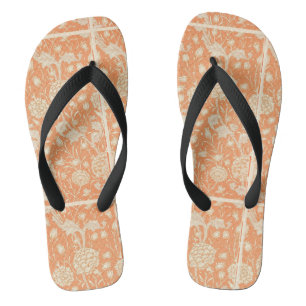 Vintag William Morris Orange Blume Flip Flops