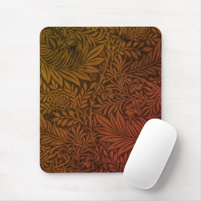 Vintag William Morris Orange Larkspur Botanisch Mousepad (Mit Mouse)