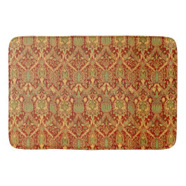 Vintag William Morris Pattern Red Turquoise Gold Badematte