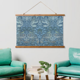 Vintag William Morris Peacock und Dragon Wandteppich Mit Holzrahmen