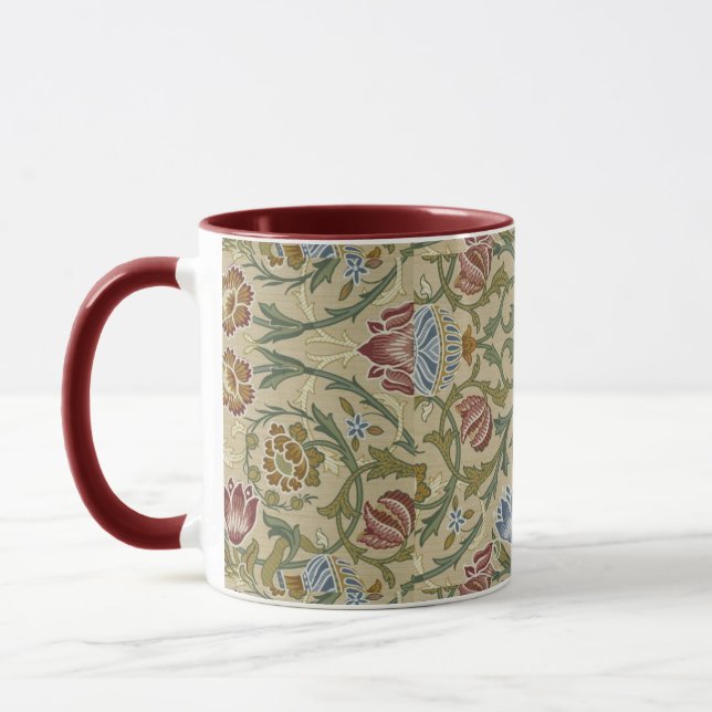 Vintag William Morris Pink Blue Brocade Tasse (Links)