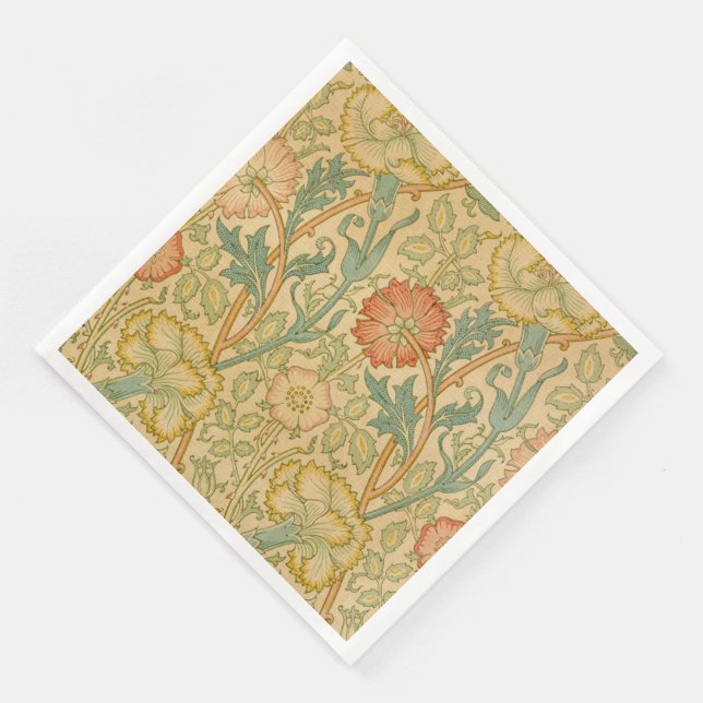 Vintag William Morris Pink und Rose Serviette (Ecke)