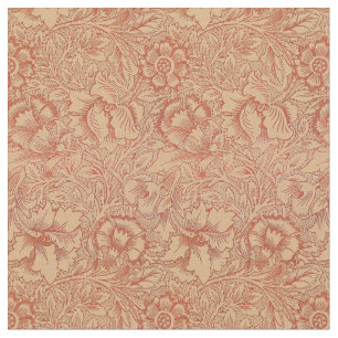 Vintag William Morris Poppy Blumenmuster-Fabric Stoff
