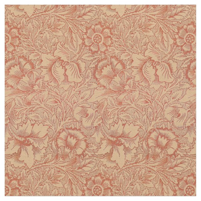 Vintag William Morris Poppy Blumenmuster-Fabric Stoff (Nahaufnahme)