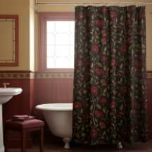 Vintag William Morris Red Gold Poppy Floral