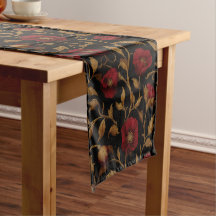 Vintag William Morris Red Gold Poppy Floral