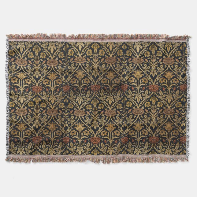 Vintag William Morris Rose und Lily Decke (Vorderseite)