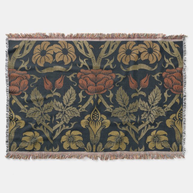 Vintag William Morris Rose und Lily Decke (Vorderseite)