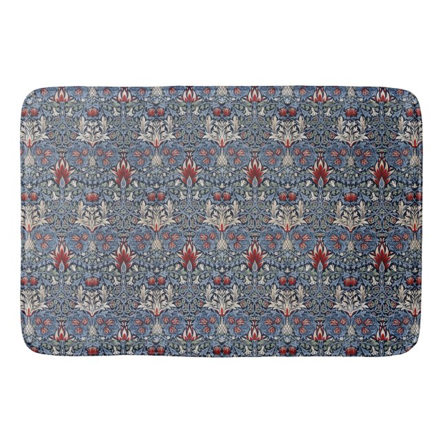 Vintag William Morris Snakeshead Fritillary Red Badematte (Vorderseite)