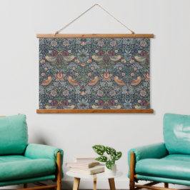 Vintag William Morris Strawberry Thief Wandteppich Mit Holzrahmen